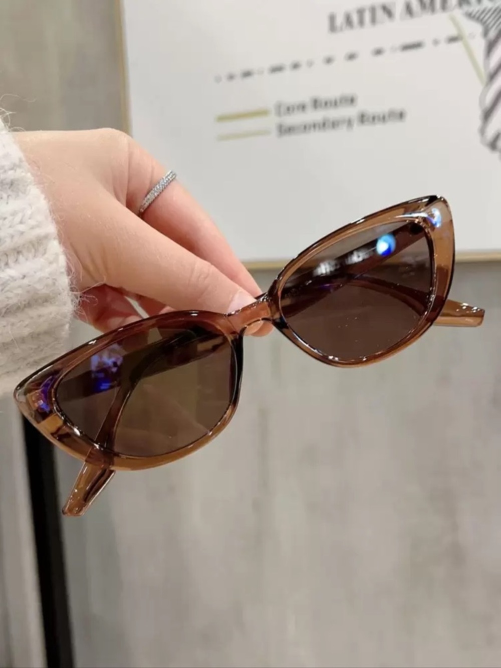 SHEIN Brown Cat-Eye Women's Sunglasses